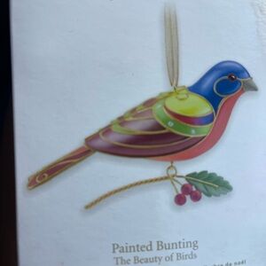 Hallmark Painted Bunting Bird Ornament with Multicolor Design